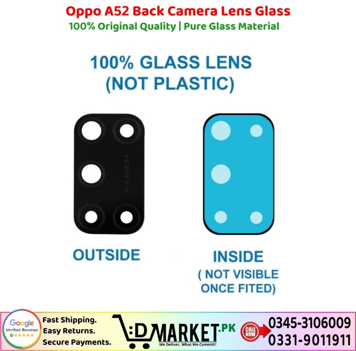 Oppo A52 Back Camera Lens Glass Price In Pakistan
