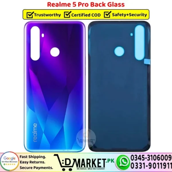 Realme 5 Pro Back Glass - DMarket.Pk