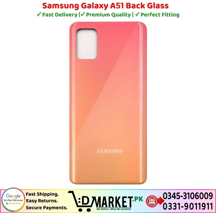 Samsung Galaxy A51 Back Glass Price In Pakistan