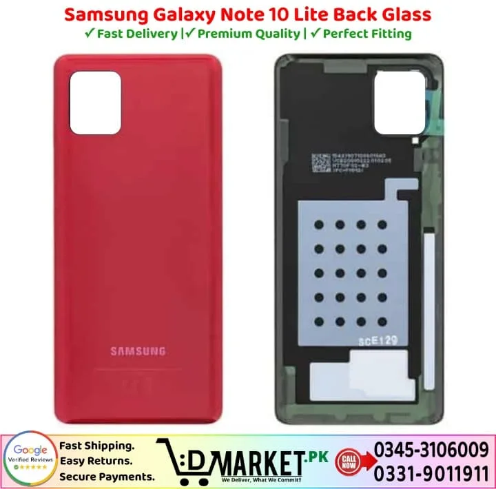 Samsung Galaxy Note 10 Lite Back Glass Price In Pakistan