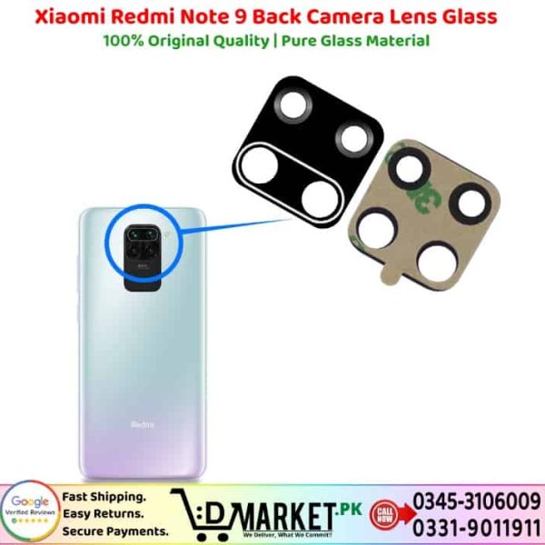 Xiaomi Redmi Note 9 Back Camera Lens Glass Price In Pakistan