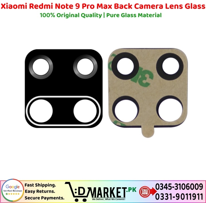 Xiaomi Redmi Note 9 Pro Max Back Camera Lens Glass Price In Pakistan