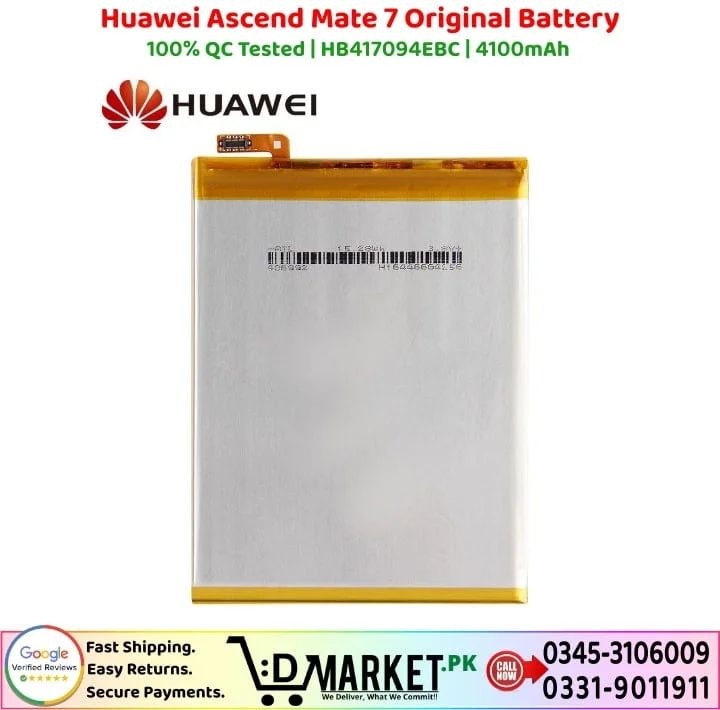 Huawei Ascend Mate 7 Original Battery Price In Pakistan