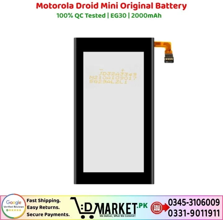 Motorola Droid Mini Original Battery Price In Pakistan