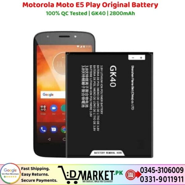 Motorola Moto E5 Play Original Battery Price In Pakistan