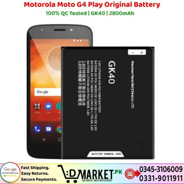 Motorola Moto G4 Play Original Battery Price In Pakistan