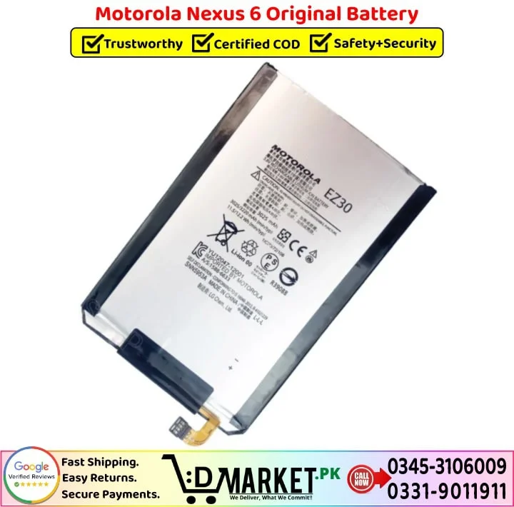 Motorola Nexus 6 Original Battery Price In Pakistan