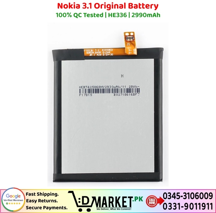 Nokia 3.1 Original Battery Price In Pakistan