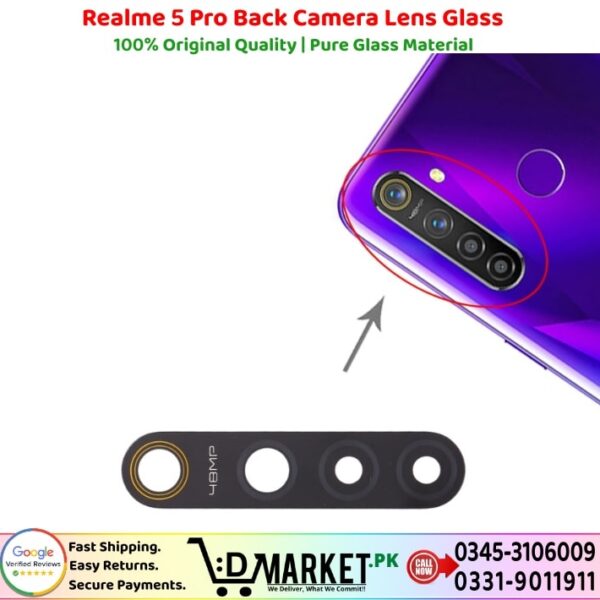 Realme 5 Pro Back Camera Lens Glass Price In Pakistan