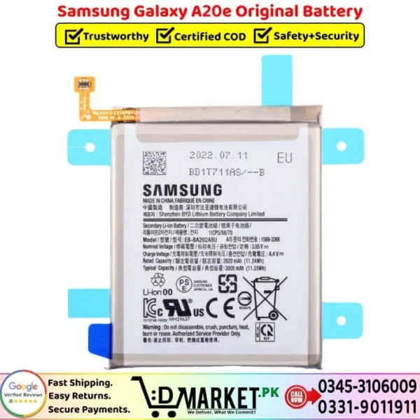 Samsung Galaxy A20e Original Battery Price In Pakistan