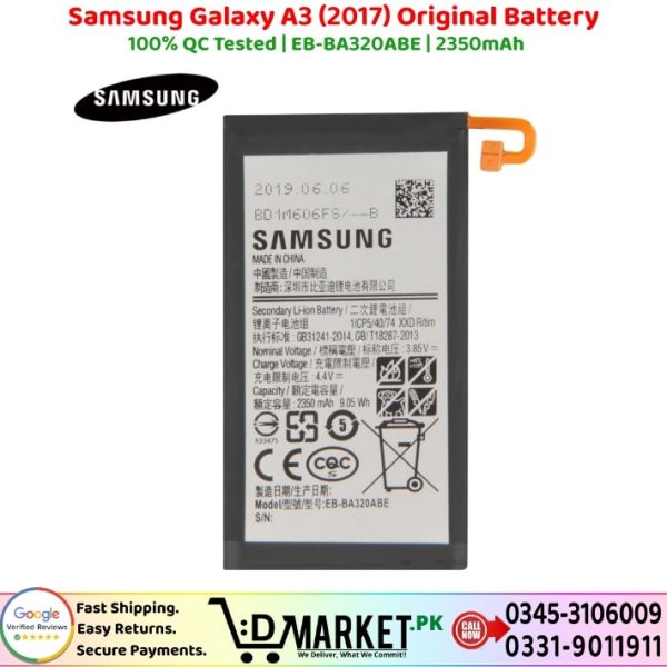 Samsung Galaxy A3 2017 Original Battery Price In Pakistan
