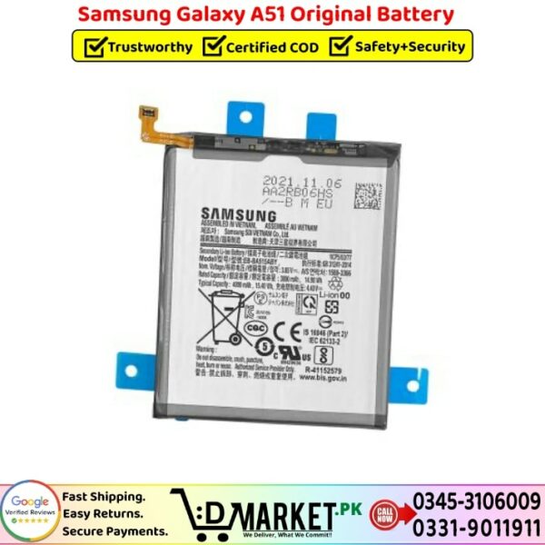 Samsung Galaxy A51 Original Battery Price In Pakistan