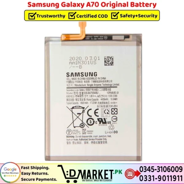 Samsung Galaxy A70 Original Battery Price In Pakistan
