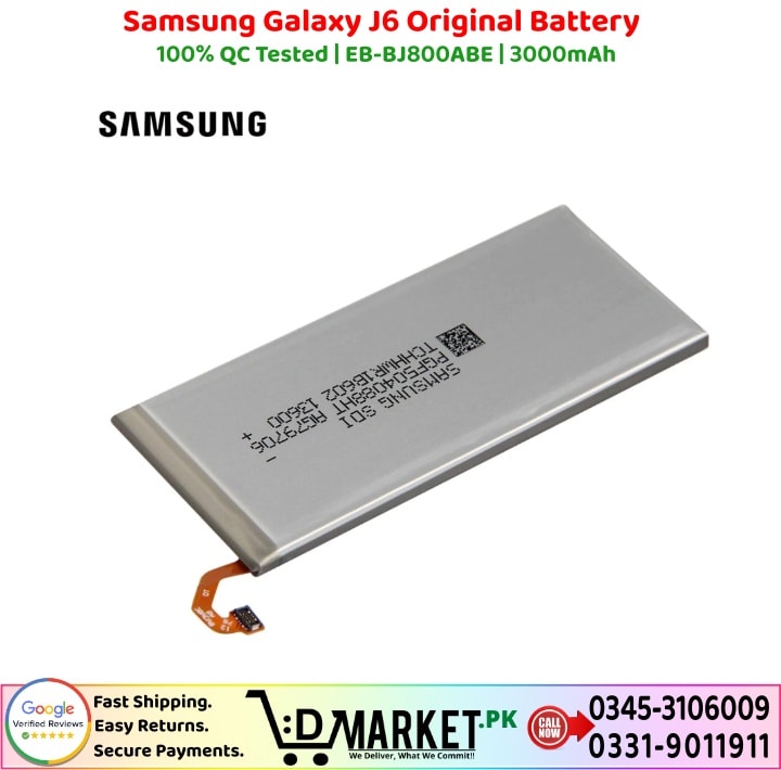 Samsung Galaxy J6 Original Battery Price In Pakistan