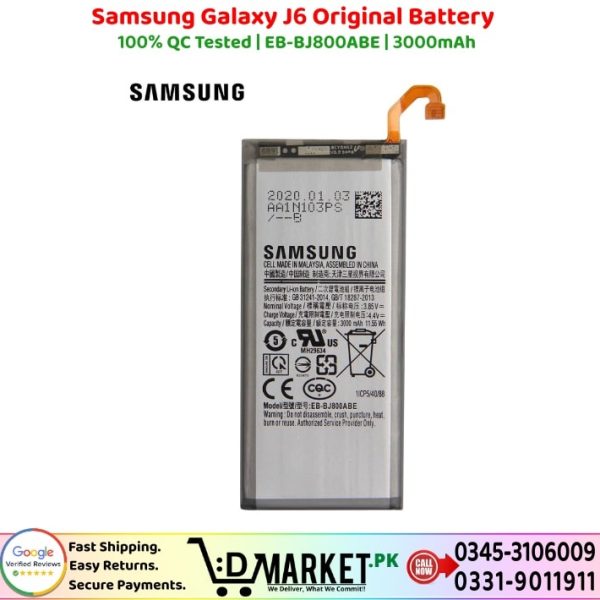 Samsung Galaxy J6 Original Battery Price In Pakistan