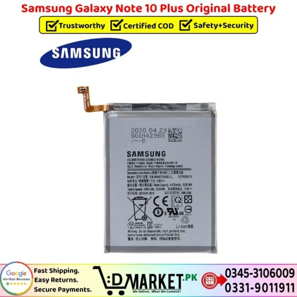 Samsung Galaxy Note 10 Plus Original Battery Price In Pakistan