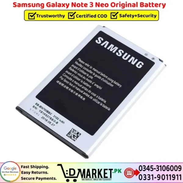 Samsung Galaxy Note 3 Neo Original Battery Price In Pakistan