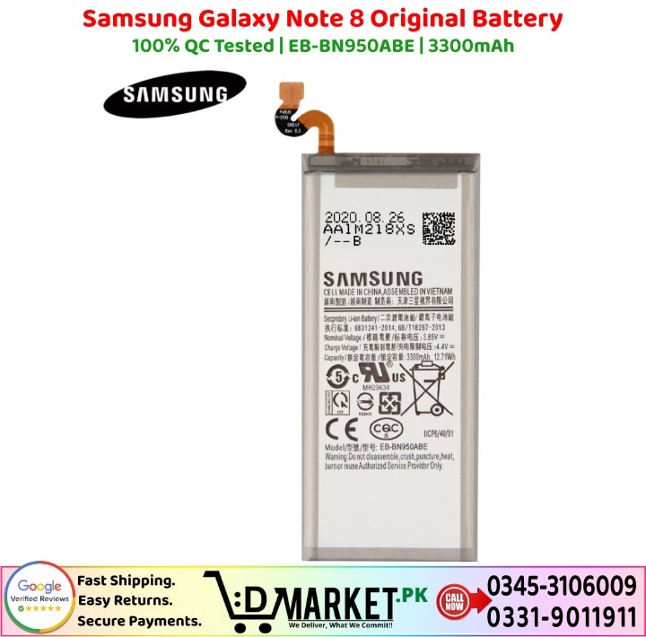 Samsung Galaxy Note 8 Original Battery Price In Pakistan