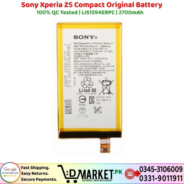 Sony Xperia Z5 Compact Original Battery Price In Pakistan