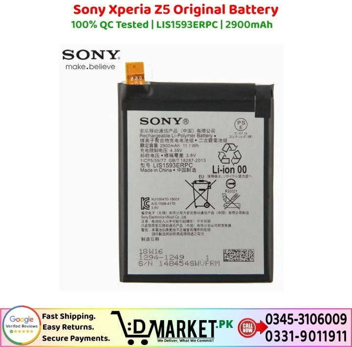 Sony Xperia Z5 Original Battery Price In Pakistan