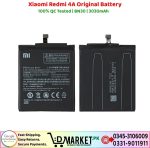 Xiaomi Redmi 4A Original Battery Price In Pakistan