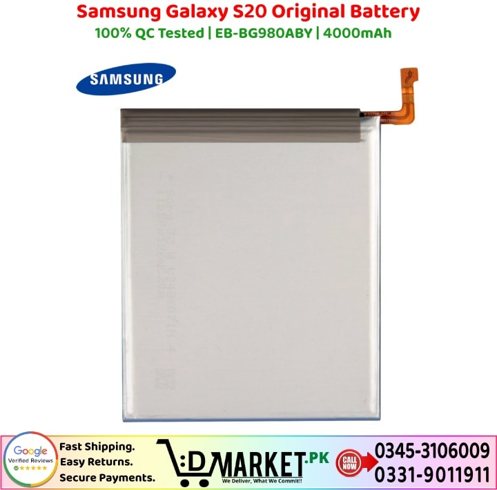 Samsung Galaxy S20 Original Battery Price In Pakistan