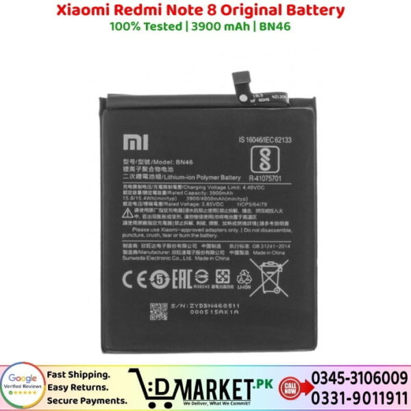 Xiaomi Redmi Note 8 Original Battery Price In Pakistan