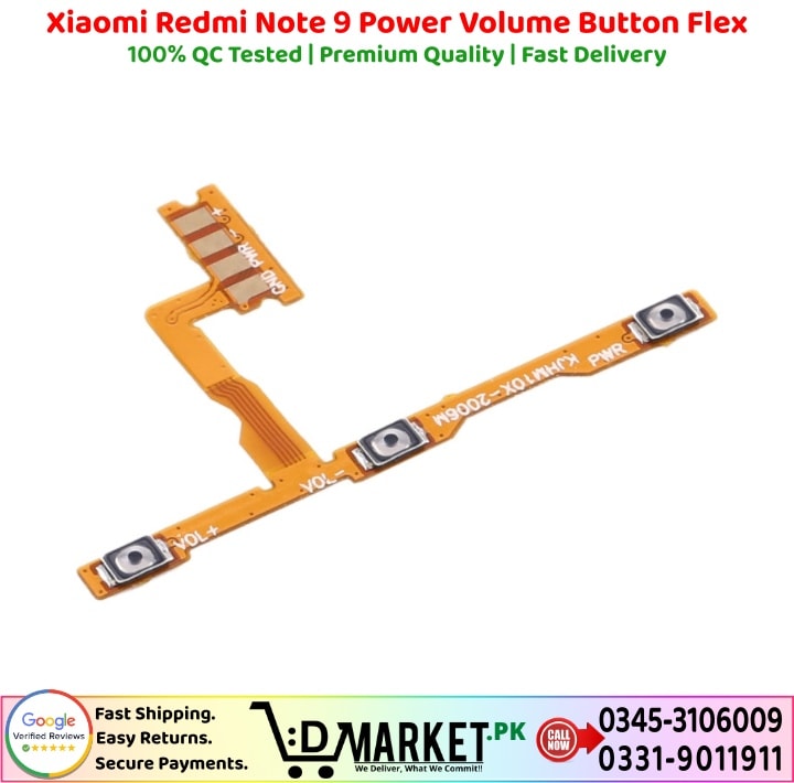 Xiaomi Redmi Note 9 Power Volume Button Flex Price In Pakistan