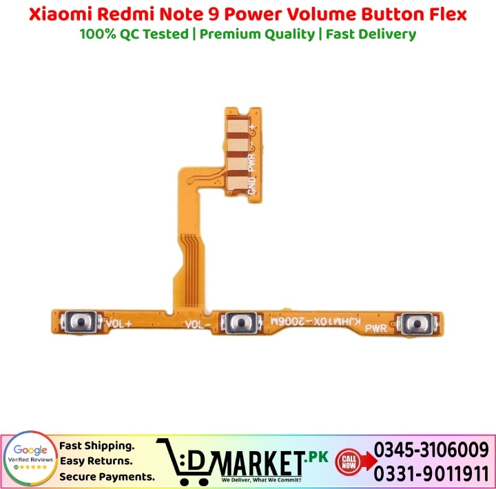 Xiaomi Redmi Note 9 Power Volume Button Flex Price In Pakistan