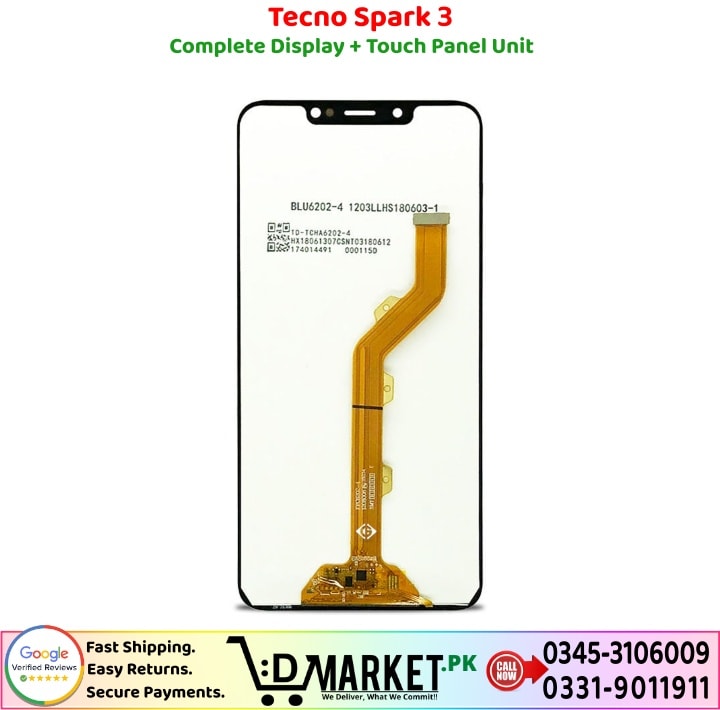 Tecno Spark 3 LCD Panel Price In Pakistan