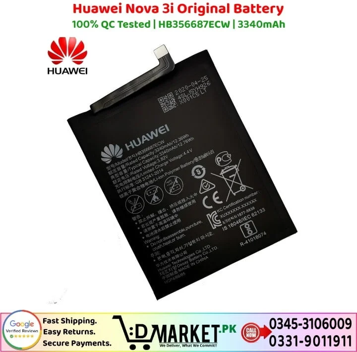 Huawei Nova 3i Original Battery Price In Pakistan