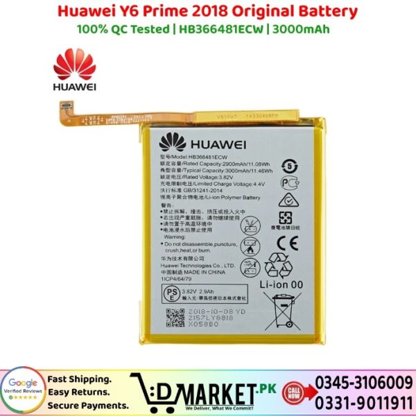 Huawei Y6 Prime 2018 Original Battery Price In Pakistan