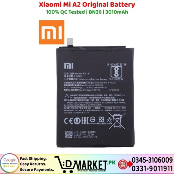 Xiaomi Mi A2 Original Battery Price In Pakistan