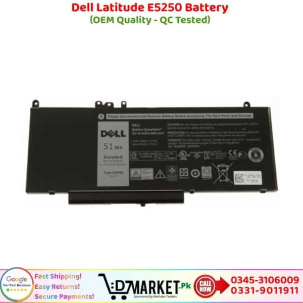 Dell Latitude E5250 Battery Price In Pakistan