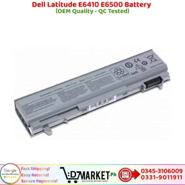 Dell Latitude E6410 E6500 Battery Price In Pakistan