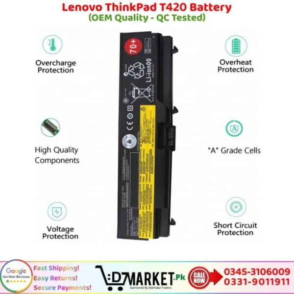Lenovo ThinkPad T420 Battery Price In Pakistan