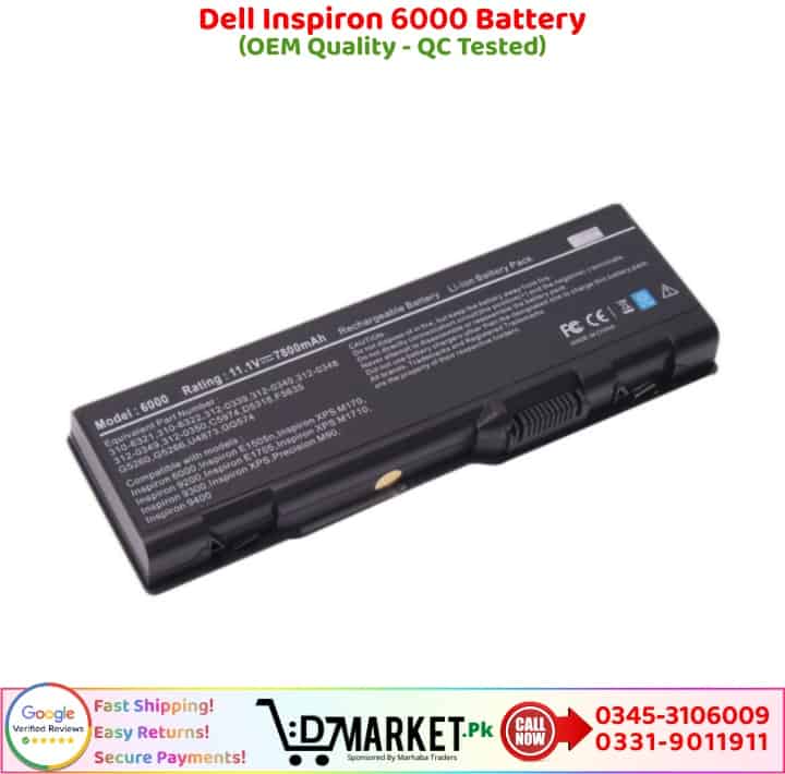 Dell Inspiron 6000 Battery Price In Pakistan