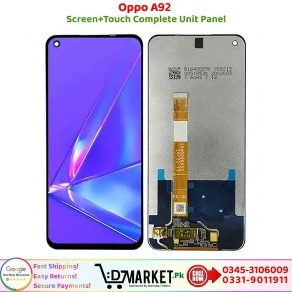 Oppo A92 LCD Panel Price In Pakistan