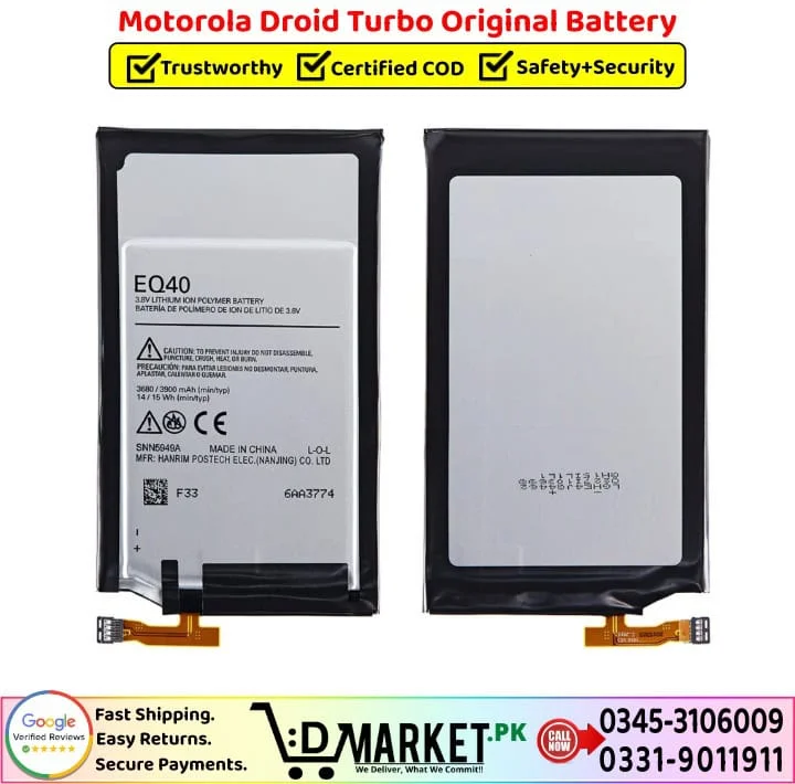 Motorola Droid Turbo Original Battery Price In Pakistan