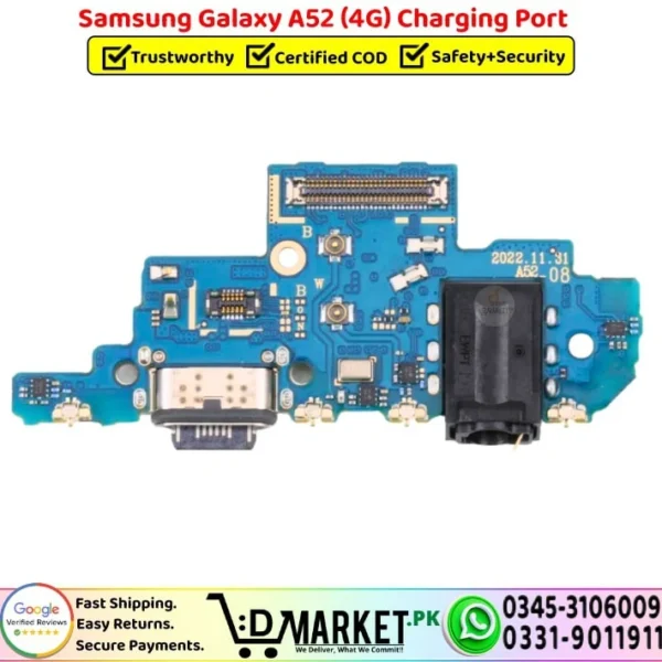 Samsung Galaxy A52 Charging Port Board Flex Cable Strip Replacement - DMarket.Pk