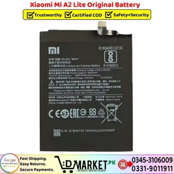 Xiaomi Mi A2 Lite Original Battery Price In Pakistan