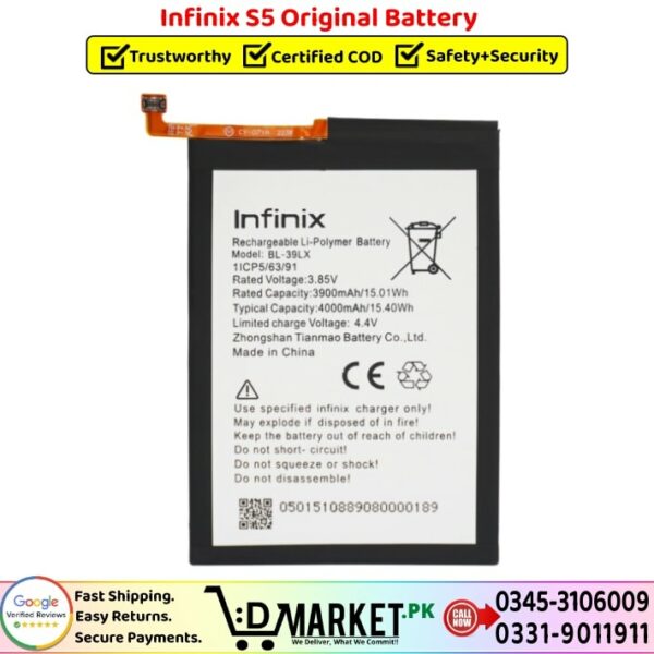 Infinix S5 Original Battery Price In Pakistan