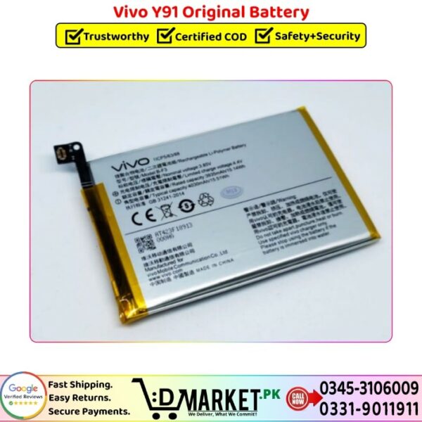 Vivo Y91 Original Battery Price In Pakistan