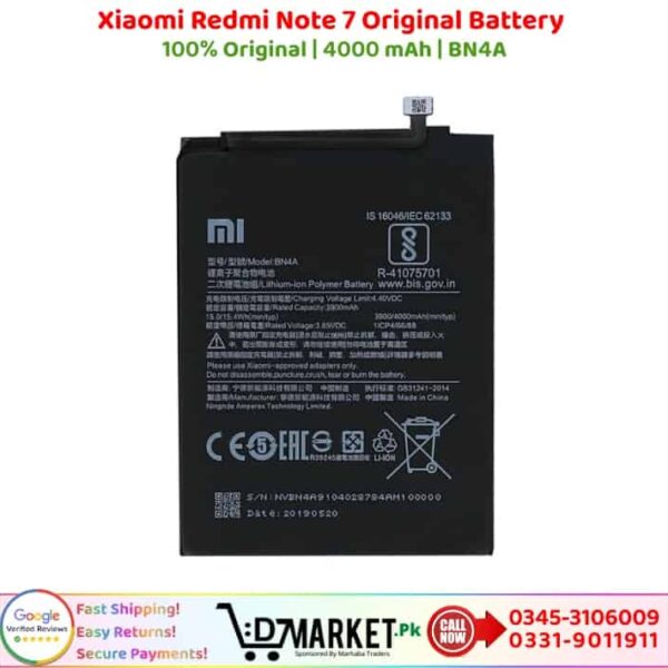 Xiaomi Redmi Note 7 Original Battery Price In Pakistan
