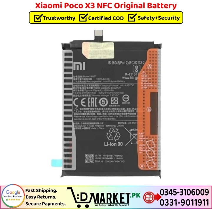 Xiaomi Poco X3 NFC Original Battery Price In Pakistan