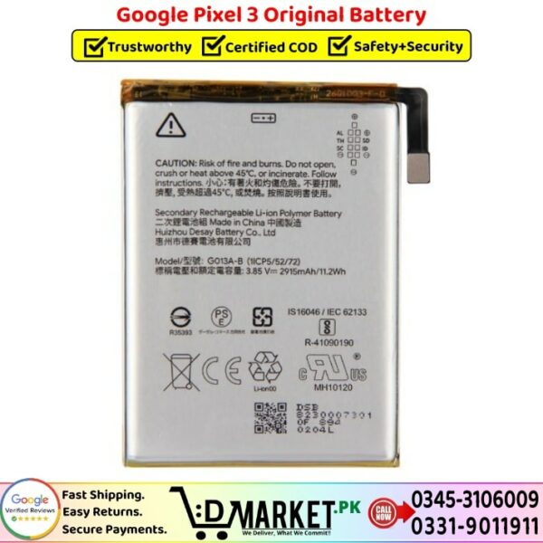 Google Pixel 3 Original Battery Price In Pakistan