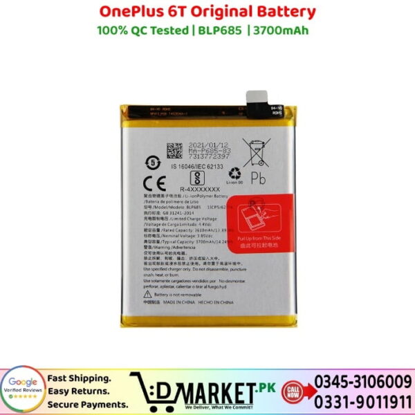 OnePlus 6T Original Battery Price In Pakistan