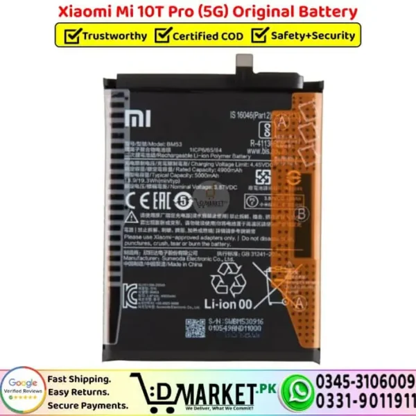 Xiaomi Mi 10T Pro 5G Original Battery - DMarket.Pk