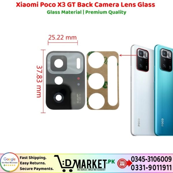 Xiaomi Poco X3 GT Back Camera Lens Glass Price In Pakistan
