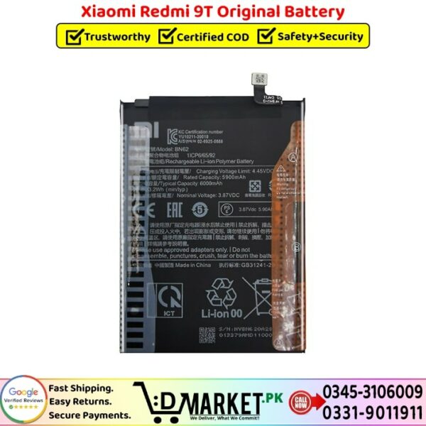 Xiaomi Redmi 9T Original Battery Price In Pakistan